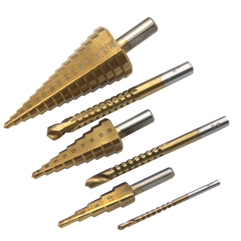 Straight Groove Ladder with Triangular Handle, Hole Punching, Worker Assembly Set, 4-12, 4-20, 4-32mm, 3, 6, 8 Saw Drill, 6 Pcs