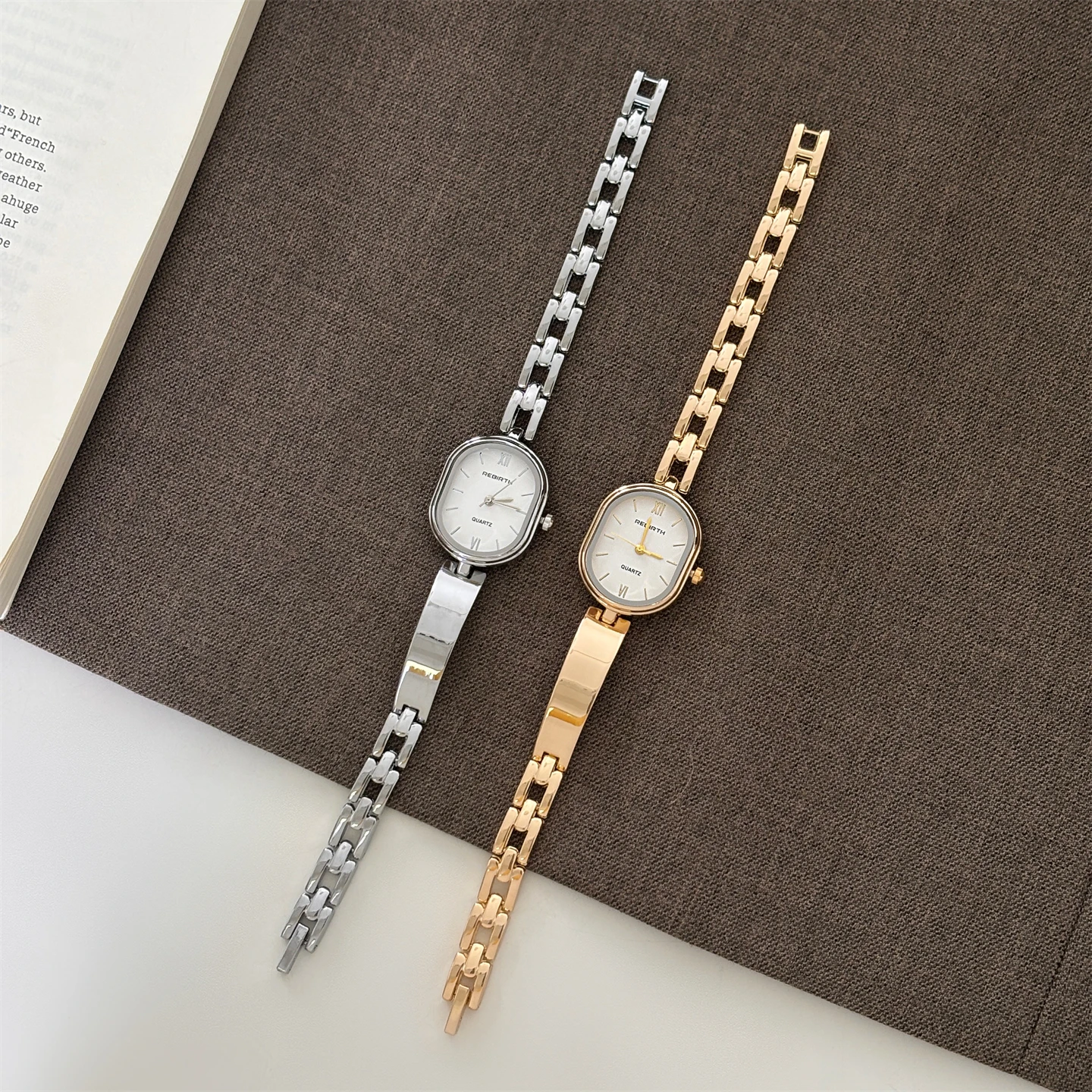 Zegarek damski kwadratowo-owalny o wysokiej wartości, uniwersalny zegarek kwarcowy w stylu koreańskim, zegarek damski, luksusowy i wysokiej jakości.