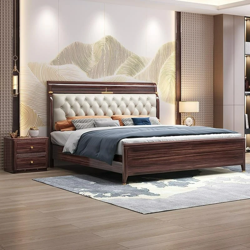 

Customizable new Chinese solid wood bed