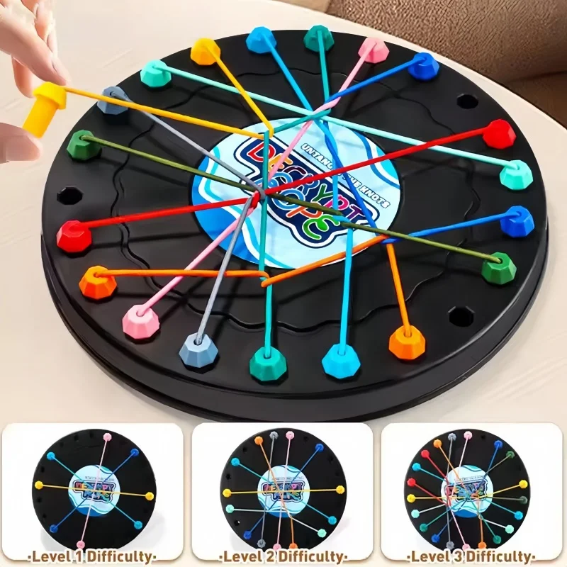 Twisted Rope Puzzle Game Brainy Knots Rope Untangling Board Game Rope Knots Challenge Game String Solution Central Lacing Toys