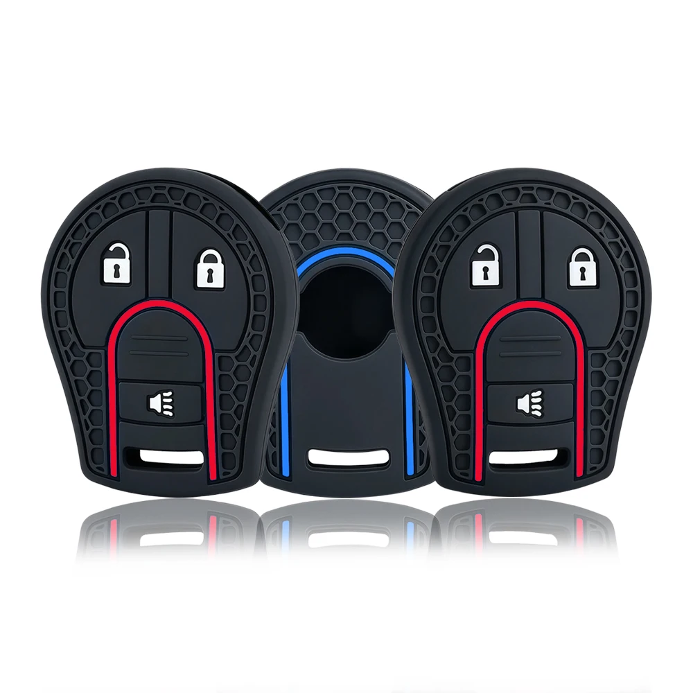 For Nissan March Tiida Altima Armada Cube Juke Maxima Pathfinder Rogue Sentra Versa 3 Buttons Remote Silicone Key Case Cover