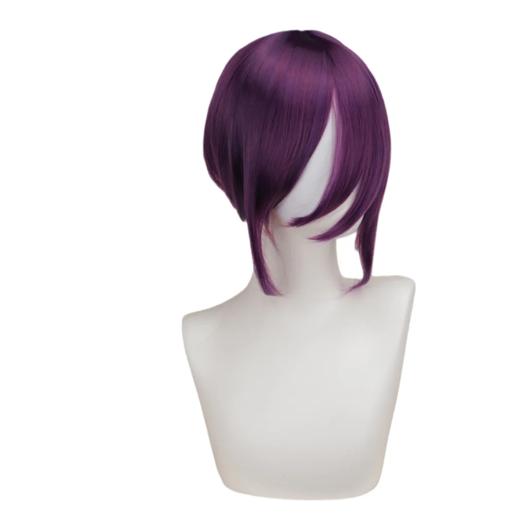 بالمنشار رجل Reze تأثيري شعر مستعار اصطناعي أنيمي Coser ألياف مقاومة للحرارة قصيرة شعر مستعار مستقيم حفلة الهالوين #4