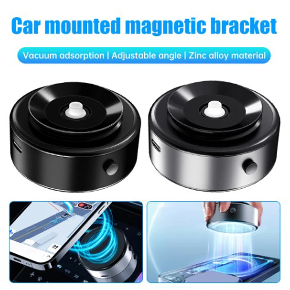 Magnetic 360 Rotation Car Phone Holder Stand Vacuum Adsorption Suction Cup Universal Double-Sided Adsorption Mount Bracket