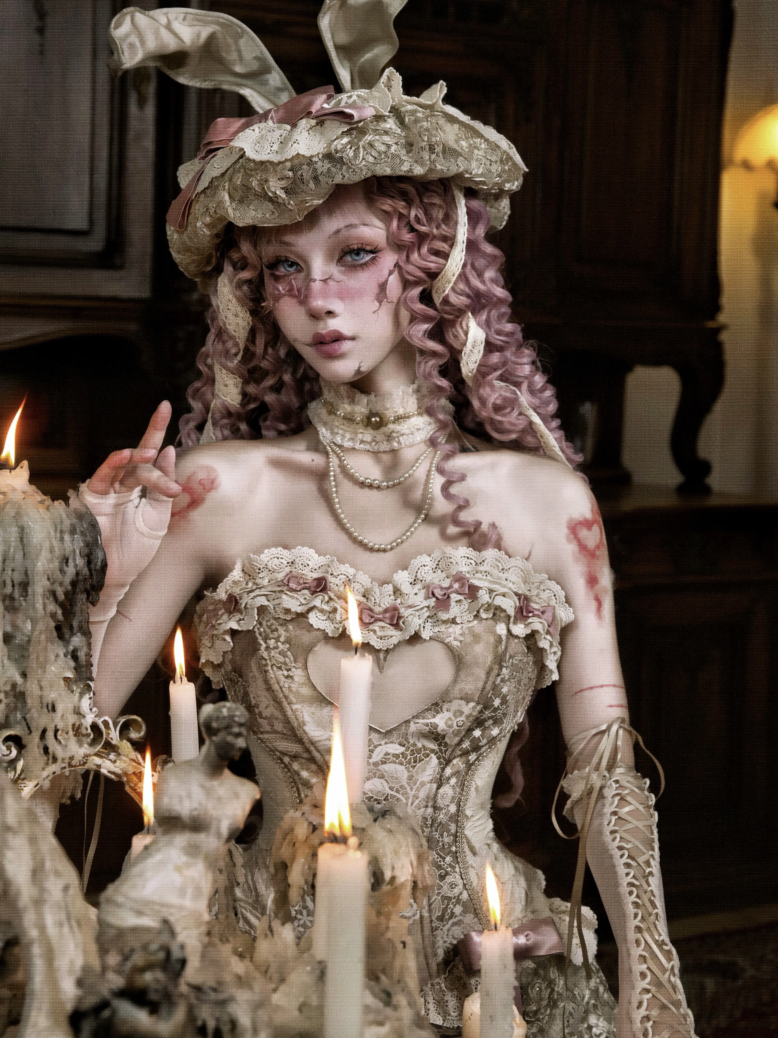 إمدادات الدم التصميم الأصلي الجديد الحب الله الساتان القلب الجوف خارج هيكل السمكة أنبوب الأعلى المحكمة القوطية قصر سليم الأعلى #4