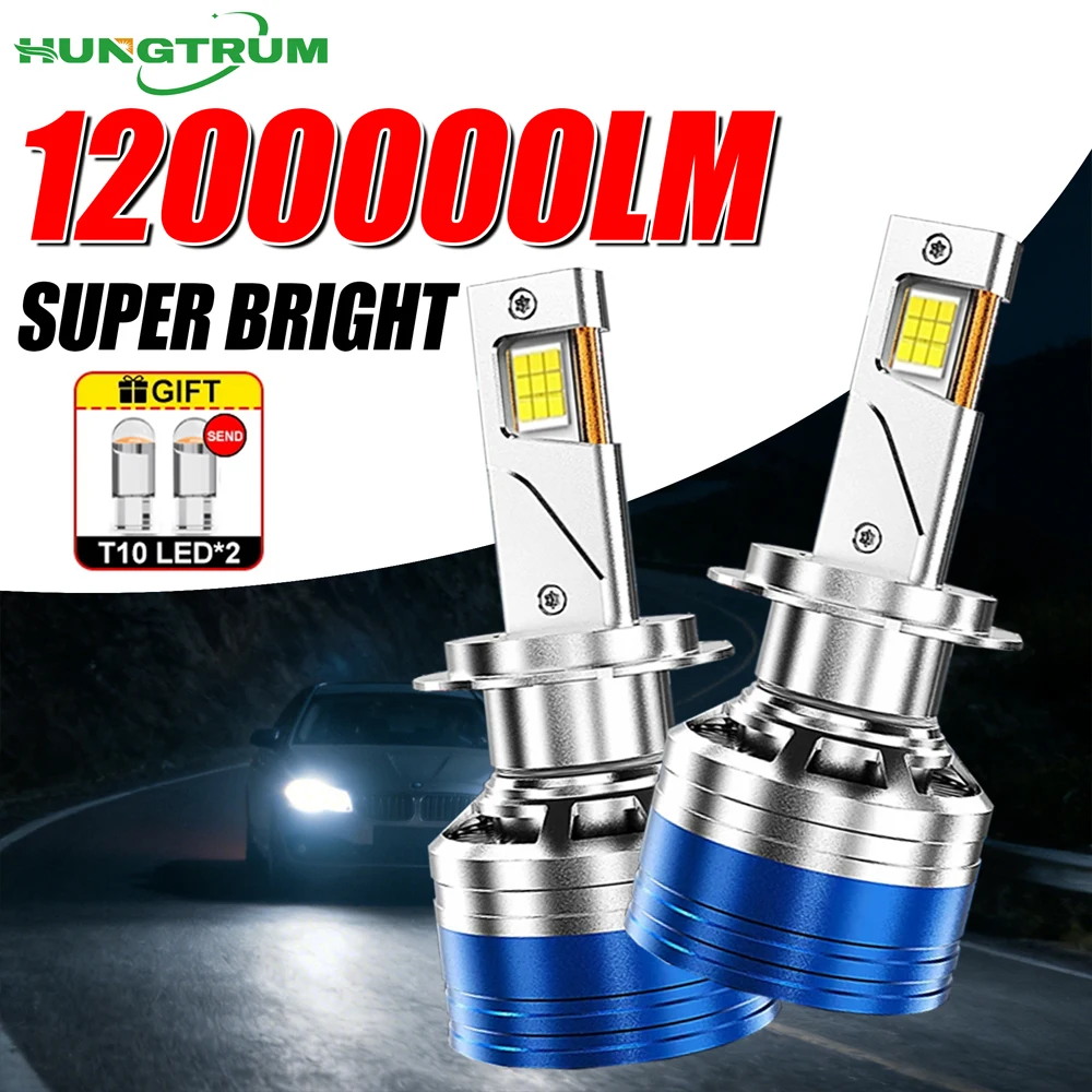 

Светодиодные лампы H1 H4 H7 H11 H8 H9 9005 9006 для фар, 1200000LM, 1500W, высокая мощность, CANBUS, размер 1:1 галогенной лампы, бесплатная доставка