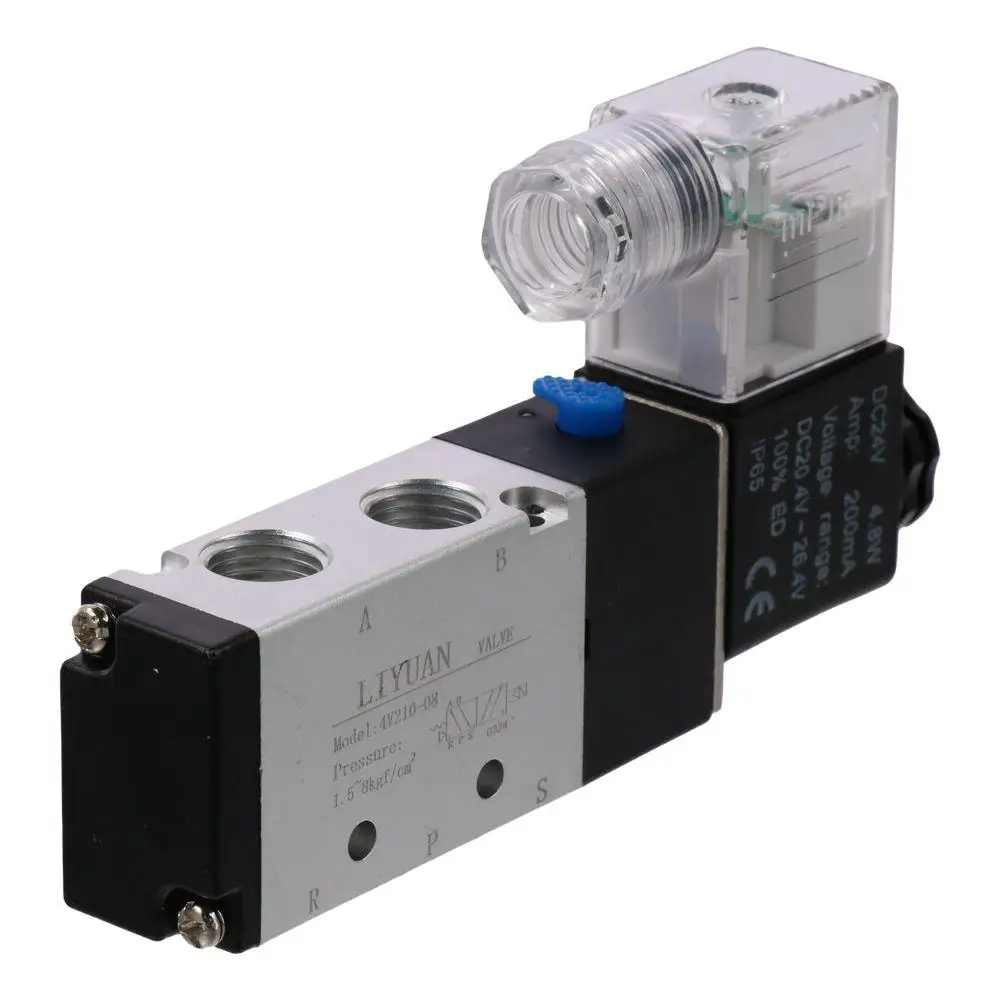 

Pneumatic Air Control Solenoid Valve 5 Way DC 24V 4V210-08 Acting Type PT1/4"