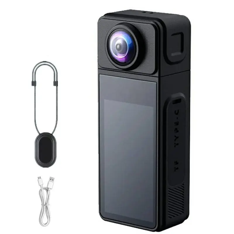 

【HOT-PRICE!】Wearables Action Camera 1080HD 1.97" Display 270° Rotating Lens Wifi Sports Vlog Recorder Thumb Style Cam