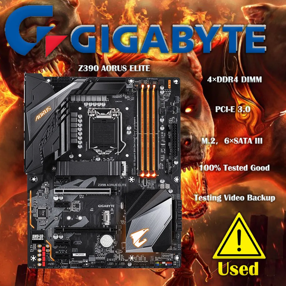 

GIGABYTE Z390 AORUS ELITE LGA 1151 с материнской платой Intel Z390 SATA 6 Гбит/с ATX Intel
