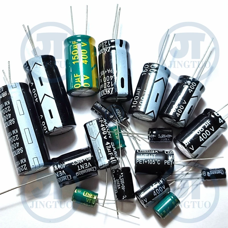 Electrolytic Capacitor 450/400/250/200/160V 2.2/3.3/4.7/6.8/8.2/10/15/22/33/47/68/82/100/120/150/180/220/330/470UF