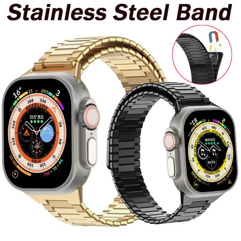 

Магнитный ремешок из нержавеющей стали для Apple Watch Series 11 10 46 мм 45 мм 41 мм 38 42 44 40 мм Ремешок для часов Iwatch Ultra 2 3 49 мм