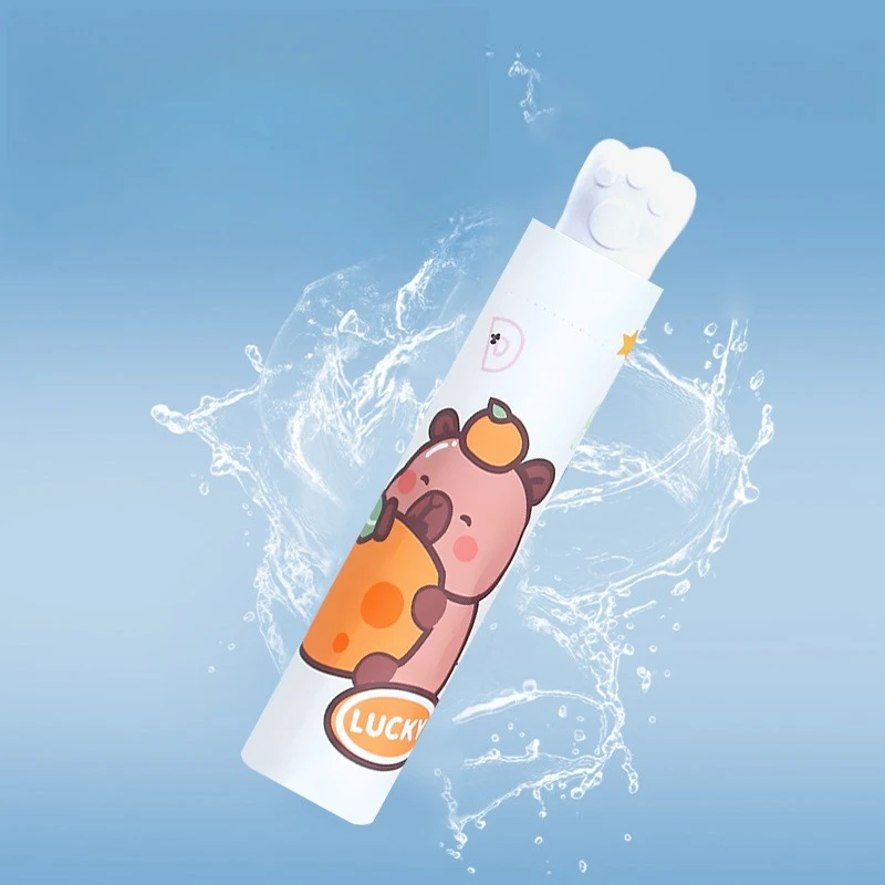 

Зонт-трость складной, трехсекционный, с виниловым покрытием, солнцезащитный