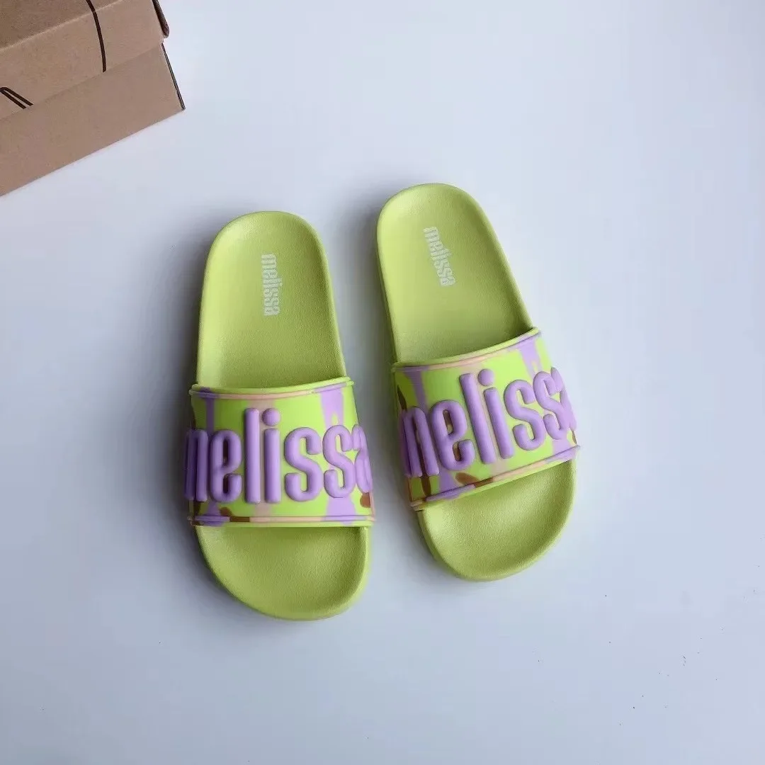 صنادل ميليسا النسائية رائجة البيع للموسم الجديد شباشب مسطحة القاع سهلة الارتداء خفيفة الوزن للاستخدام الداخلي والخارجي كاجوال للشاطئ جيلي Sh #5