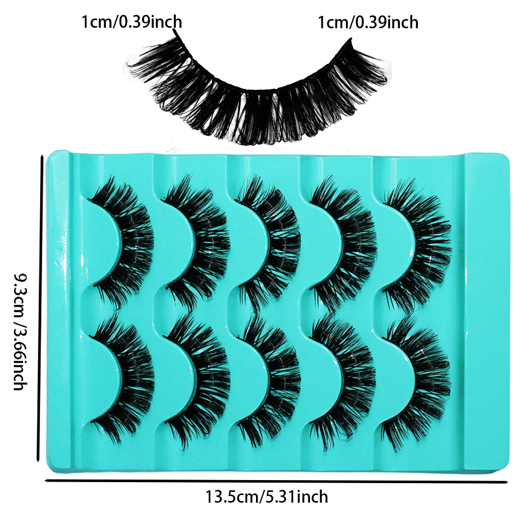 2Boxes/10Pairs Lashes DD Curl Russian Lashes 3D Fake Eyelashes Reusable Fluffy Russian Strip Lashes Eyelash Extension