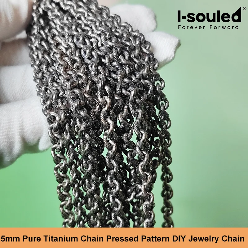 DIY-Kette aus reinem Titan, Schmuckzubehör, 5 mm, Metall-Bastelzubehör für Do It Yourself-Projekte