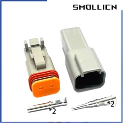 1 Set 2 Pin Deutsch DT Grey Plug DT06-2S DT04-2P Male Female Waterproof Connector Automotive Sealed Plug