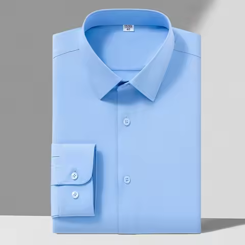 Quality Men Shirt Long Sleeves Dress Shirts For Men Slim Fit Camisa Social Business Blouse White Office Shirt Men Clothing S-5XL