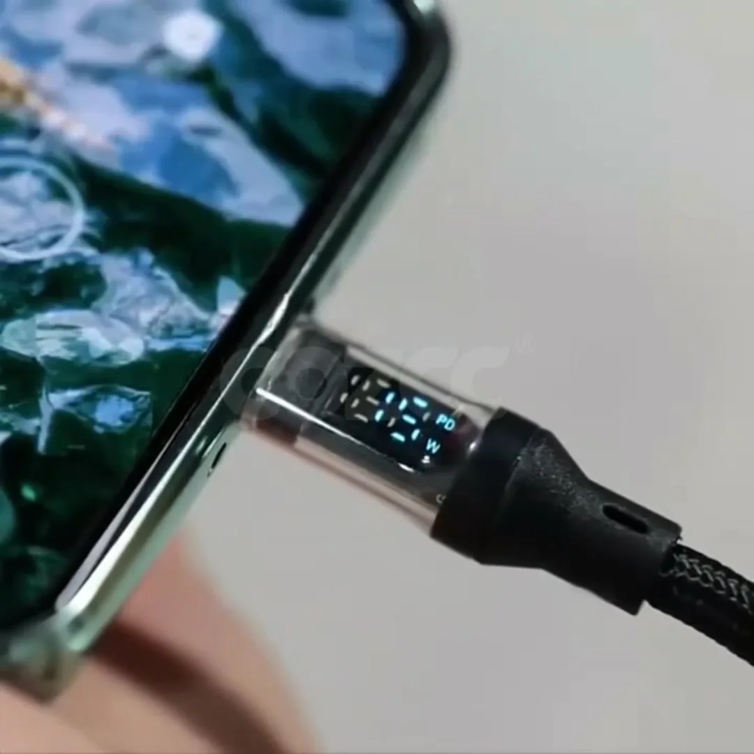 OOZCC Cavo display LCD Watt, trasferimento dati cavo USB tipo C con ricarica super veloce massima 120 W, da USB A a Lightning per IPhone14 Pro