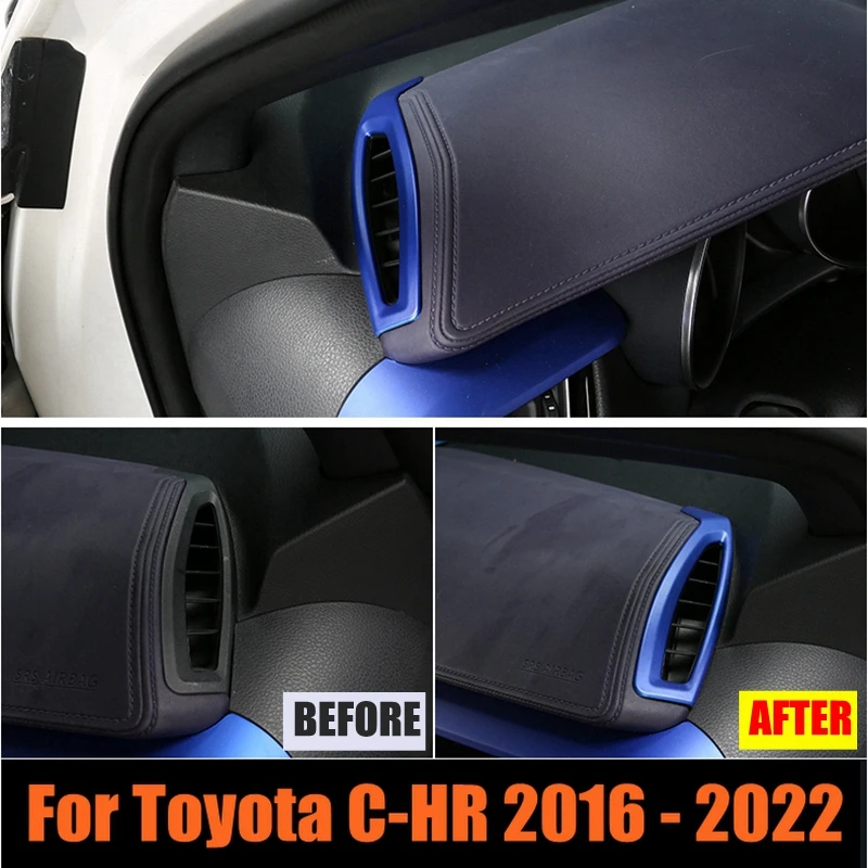 ABS Blue Accessories For Toyota C-HR CHR 2016 - 2022 Inner Door Handle Bowl Frame / Air Conditioning AC Vent Outlet Cover Trim