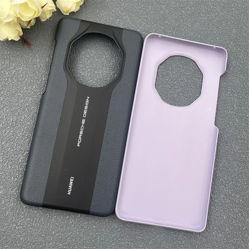 Huawei Mate 50 RS Porsche Design Leather Phone Case For Mate50RS PC Hard Phone Back Cover Luxury Genuine Leather Protective Case