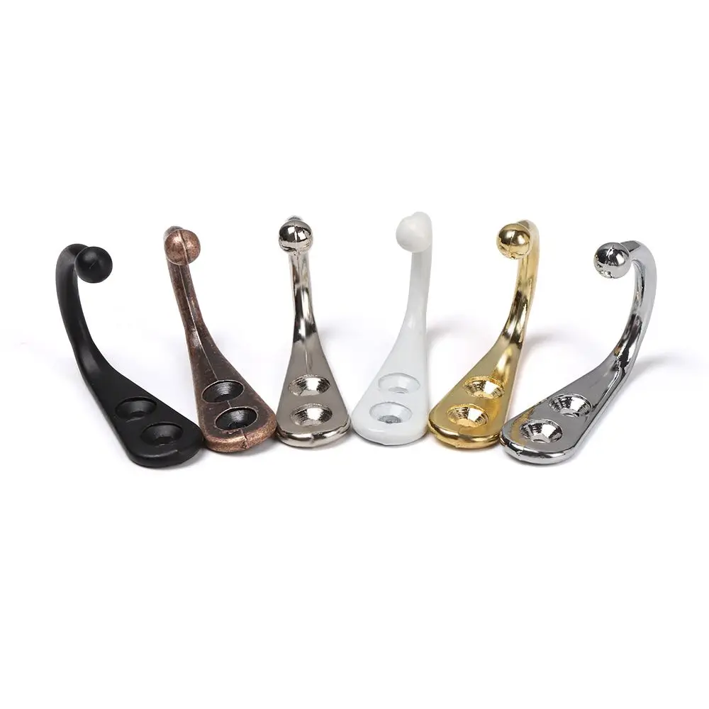 5PCS Cloth Hook Hangers Vintage Bronze Wall Hook Coat Bag Hat Hanger  Single Prong Hooks Home Save Room Organizer