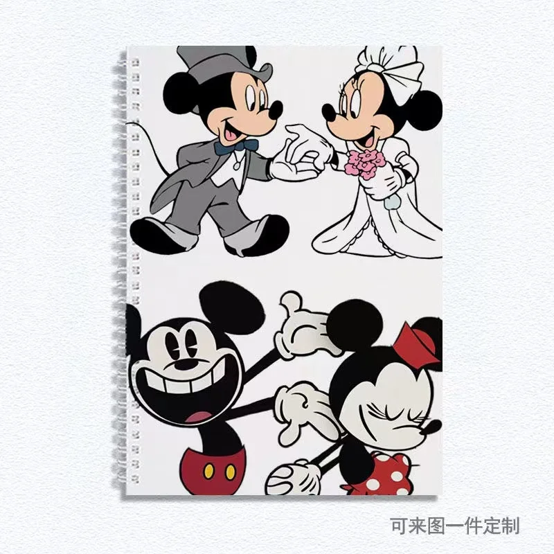 30 pages Disney Mickey and Minnie notebook creative pattern thickened blank sketchbook cute office learning customizable gift