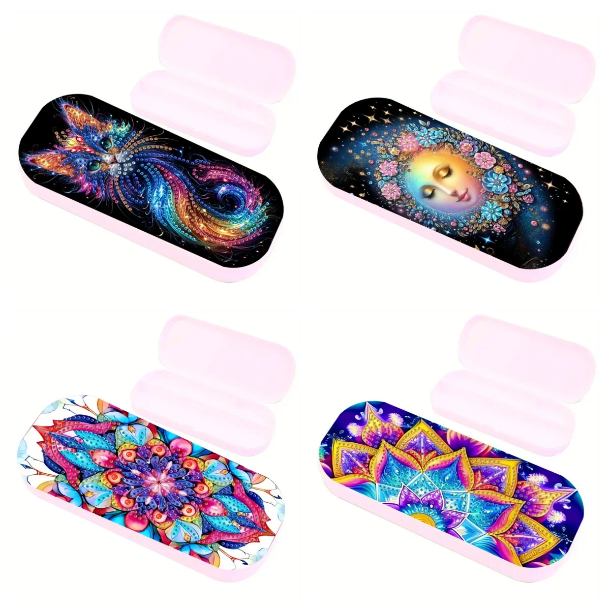 1 DIY 5D-Kristall-Diamant-Malerei-Set, Mandala-Design, verziert mit Applikation, Diamant-Stickerei, Schreibwarenbox