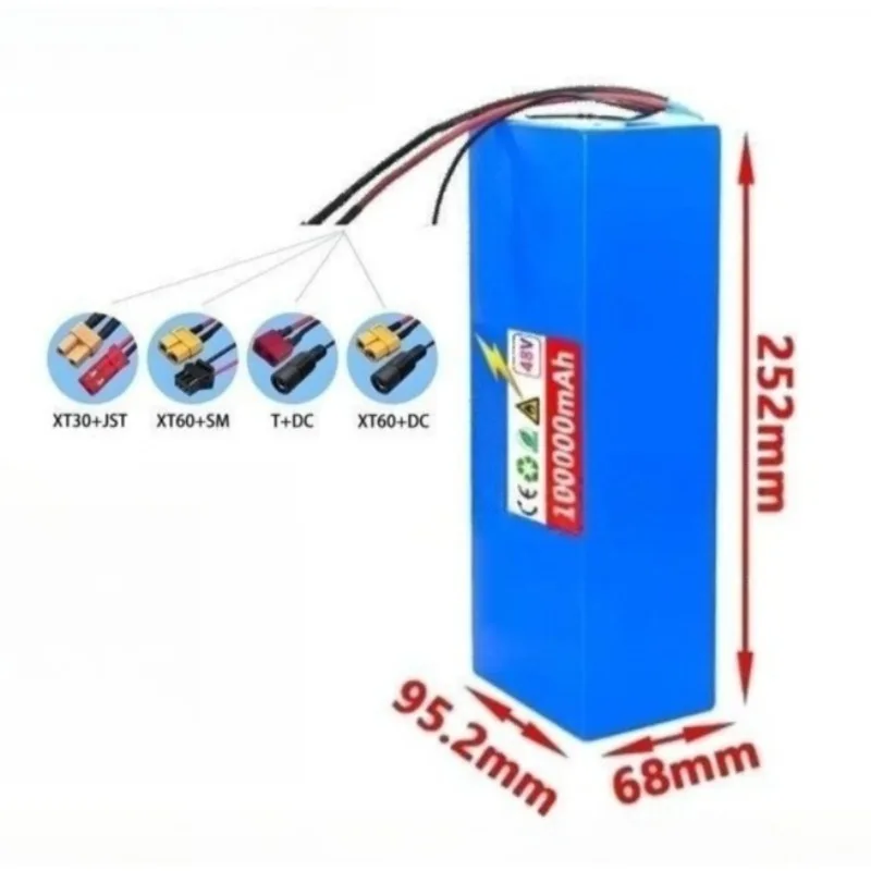 18650 Lithium Battery Pack 48V 13S5P 100000mAh for Electric Scooters Mountain Bikes Electric Assist Bike Rechargeable Batteries