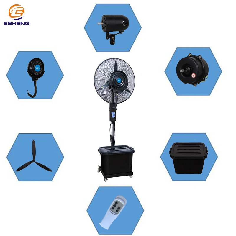 Large Water tank Portable Water Cooling Mist Strong Power Outdoor Electric Floor Standing air Water Mist Spray Fan
