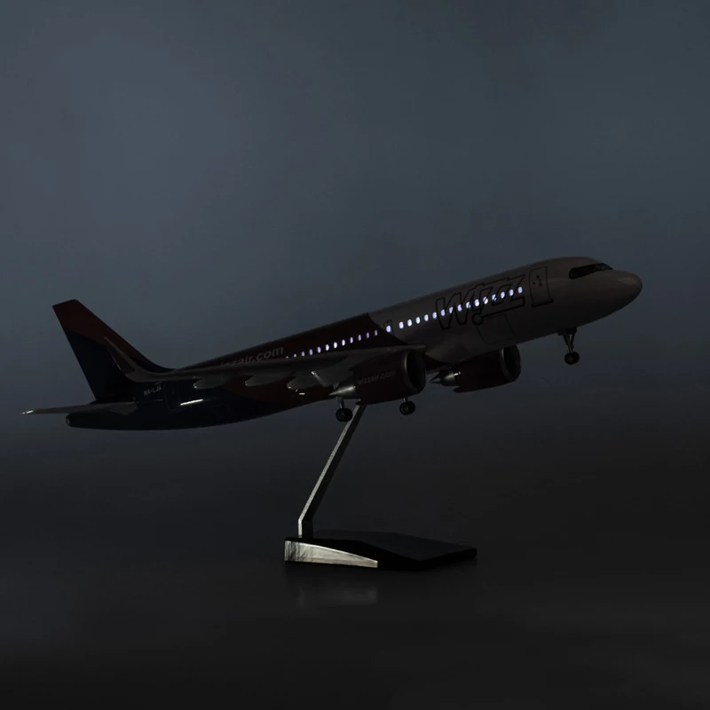 With Wheels And Lights Hungarian Viz Air A320neo Aircraft Model Simulation Civil Aviation Assembly Collection Gift Display