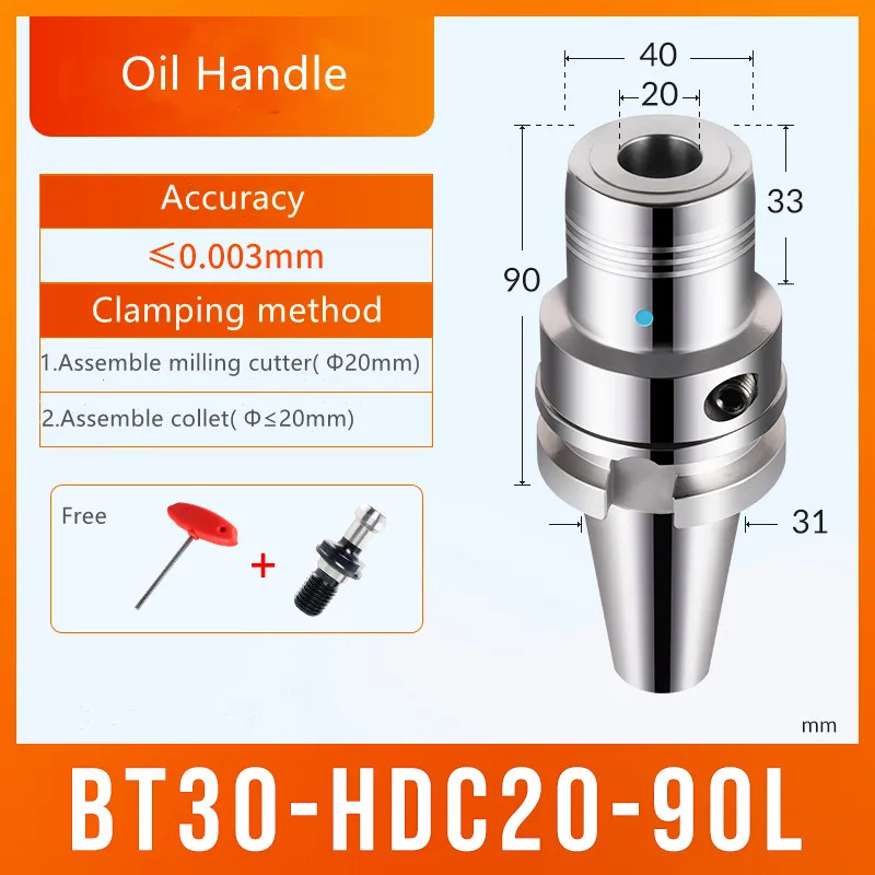 BT30-HDC20-90 Oil Handle for CNC milling cutter machine