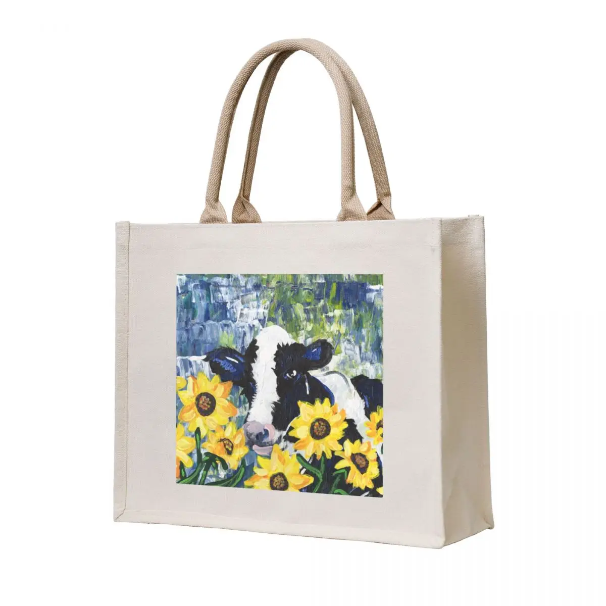 

Cow in the Sun Tote Bag hand bags bags for women canvas tote bags