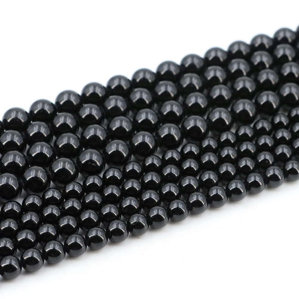 

4/6/8/10/mm Natural Stone Black Tourmaline Round Loose Bead Crystal Stone Jewelry Making DIY Accessorie Bracelet Necklace Gift