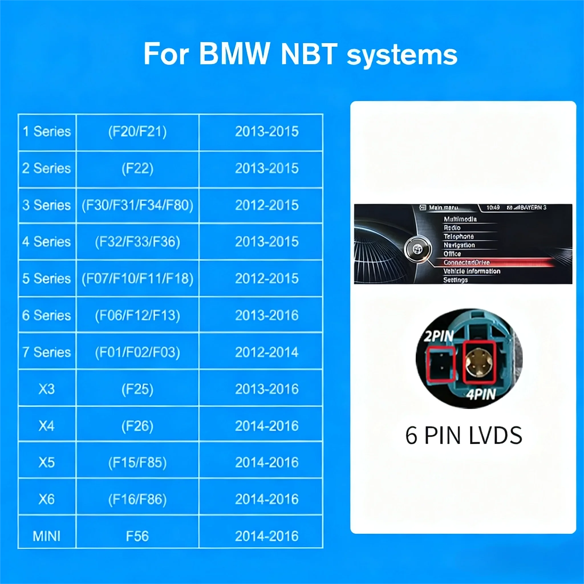 CarPlay اللاسلكي وأندرويد السيارات لنظام BMW NBT CIC 1 2 3 4 5 سلسلة X1 X3 X4 X5 F20 F21 E84 وظائف وصلة المرآة فك