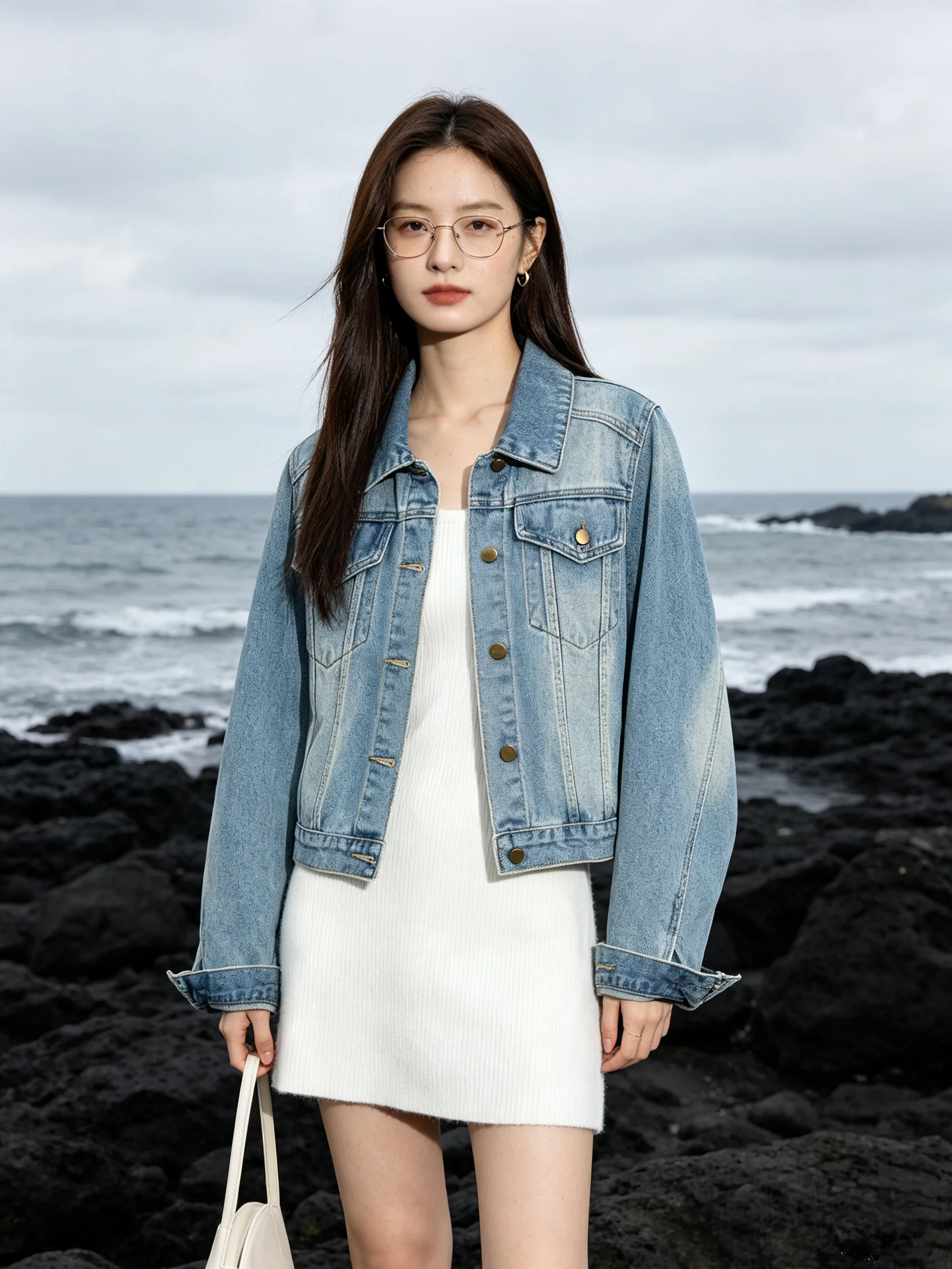 Vintage Hong Kong Style Women's Short Denim Jacket Loose Casual Fall New Arrival Versatile Top Quality Korean Standard Fit