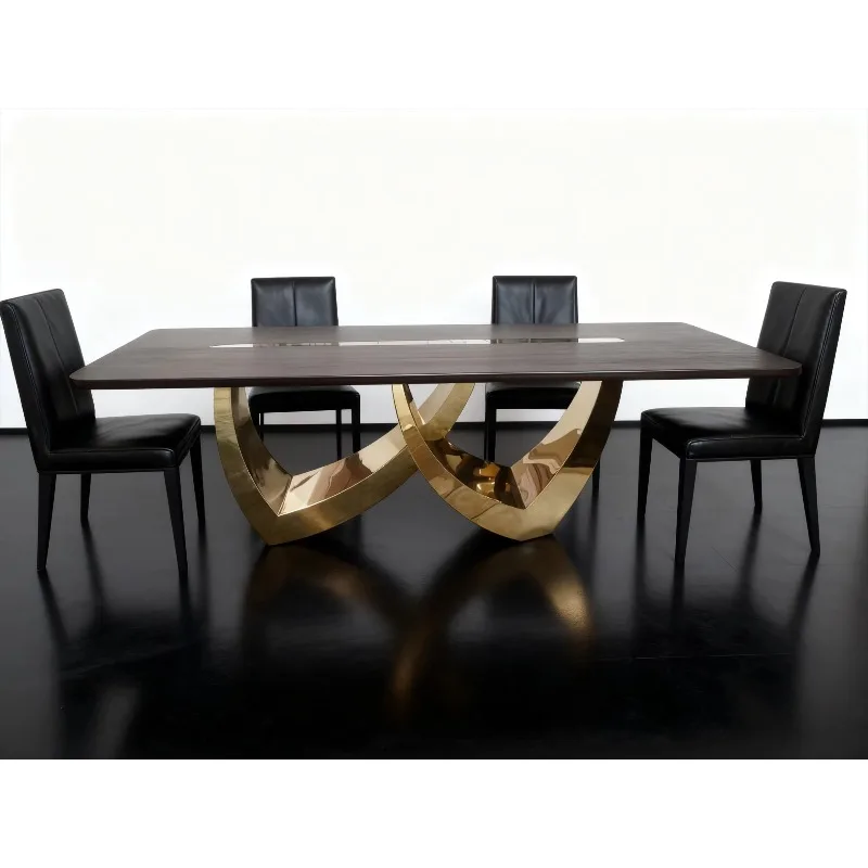 

# Five-Star Hotel Lobby Restaurant Steel Modern Durable Assembled Metal Dining Table