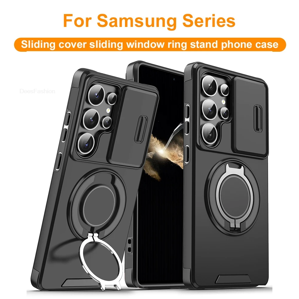 Magnetische Halterungshülle für Samsung Galaxy S25 S24 S23 S21 S22 Ultra Plus FE A56 A36 A26 mit Kameraschutz und Stoßfestigkeit