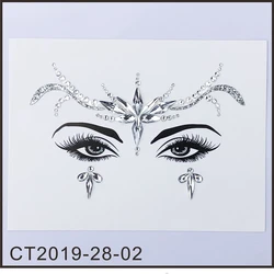 3D Face Jewels Sticker Temporary Tattoo Crtstal Rhinestone Stickers Body Arty Sticker Woman Tatoo Crystal Eyes Face Gems Sticker