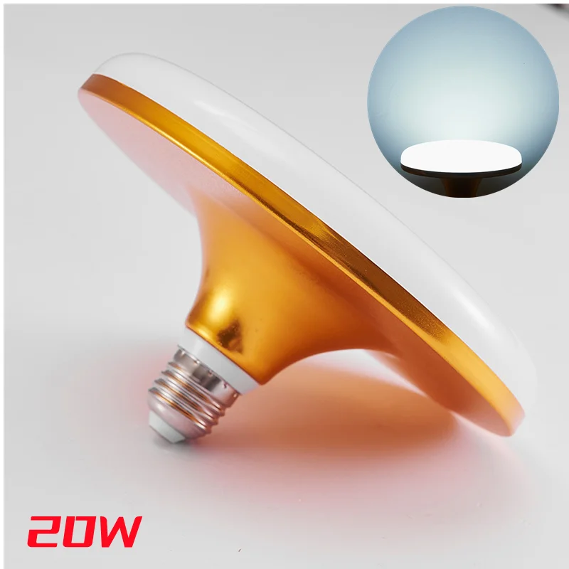 New E27 UFO LED Light Energy Saving LED Lamp Flat LED Light Bulb 20W Pure White For Home Lighting