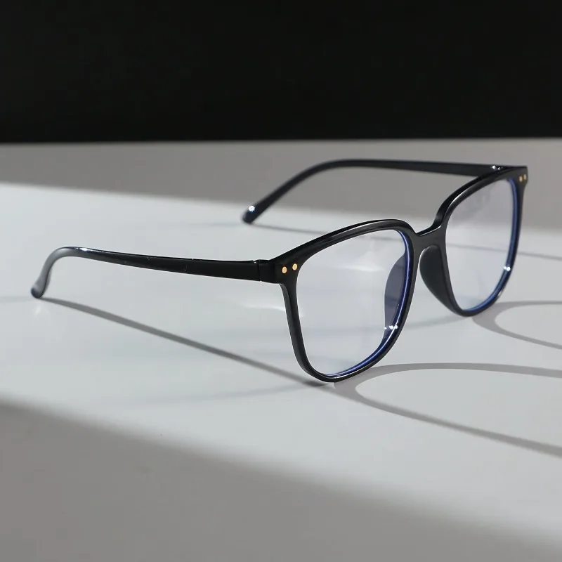 Large Square Frame Anti-Blue Light Glasses Women Computer Gaming Eye Protection Classic Plain Transparent Glasses Spectacles