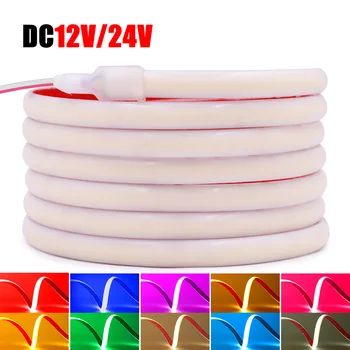 IP68 Wasserdichte COB LED Neon Streifen Licht 12V 24V 5m 10m 15m 20m 0,5m 320/LED Flexible Band Silikon Rohr Liner Beleuchtung RA90