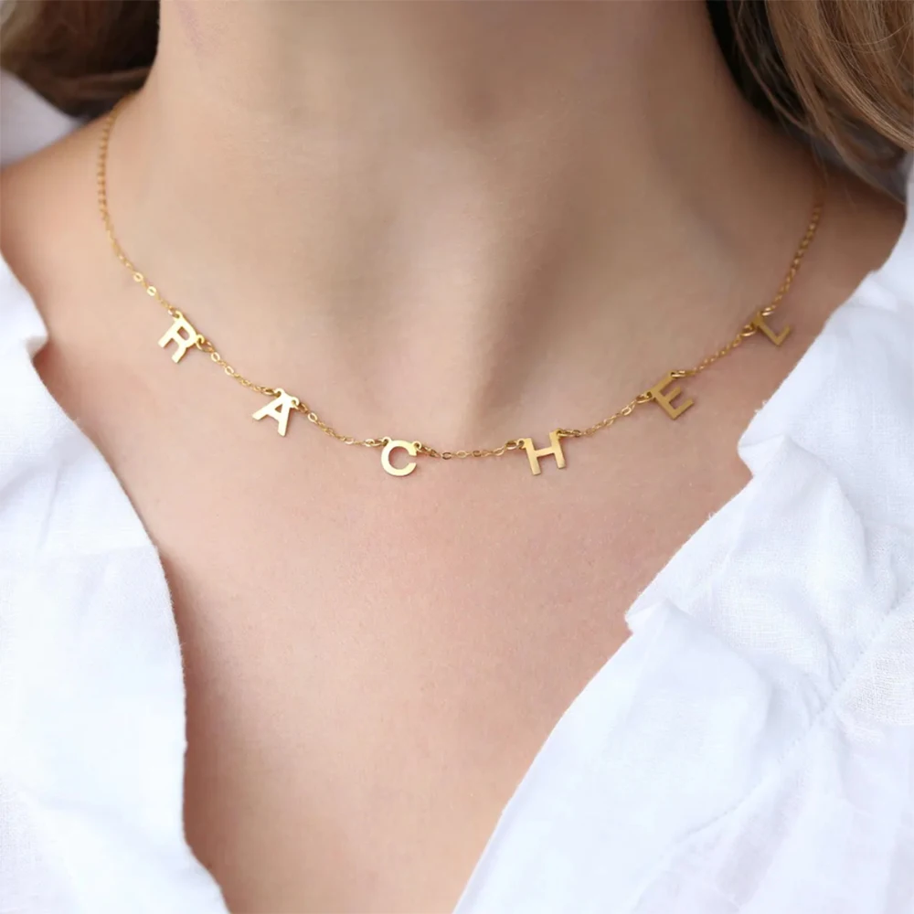

Personalized Letter Necklace, Customized Women's Jewelry, High-Quality Stainless Steel Collarbone Chain, Valentine's Day Gift