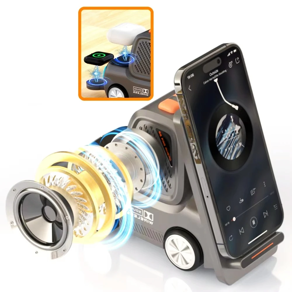 

Bluetooth Speakers Wireless Charger with Night Lamp Bedroom Multiple Function Induction Cell Phone,watch,earphone Fast Charging