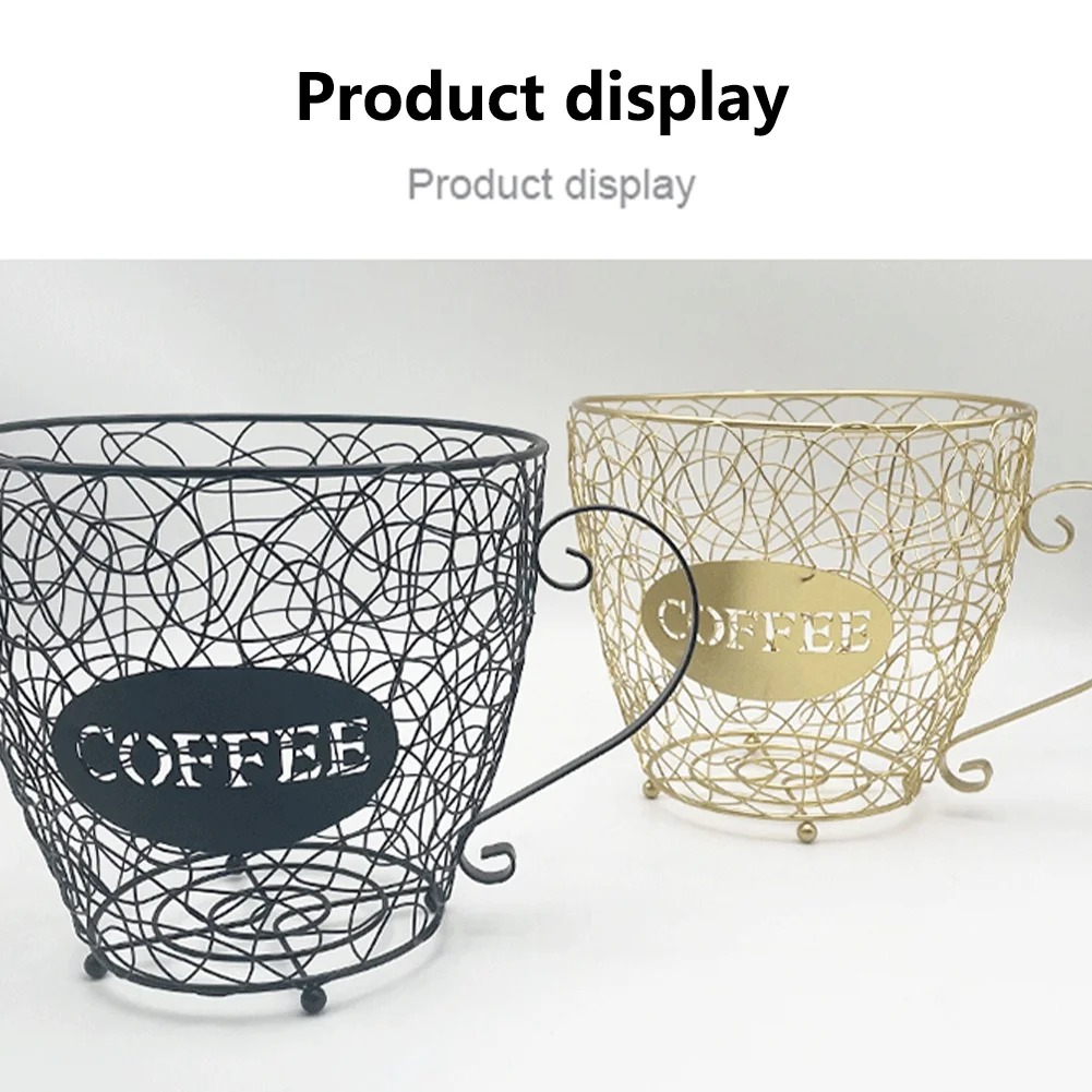 Coffee Capsule Universal Storage Basket for Home Cafe Hotel Golden