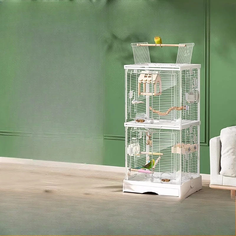 

Двухуровневая металлическая клетка-вольер для попугаев, корелл и волнистых попугайчиков, большая, со съемным поддоном, в стиле виллы