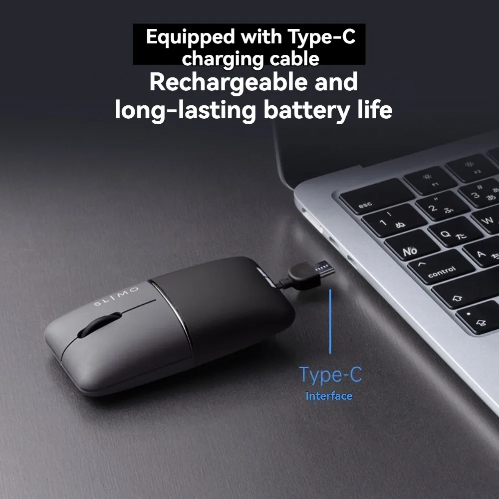 

Беспроводная Bluetooth-мышь 400-MAWBT194BKJ с двойным режимом зарядки, бесшумной работой, 2,4 ГГц, портативная, аксессуар для клавиатуры, подарок