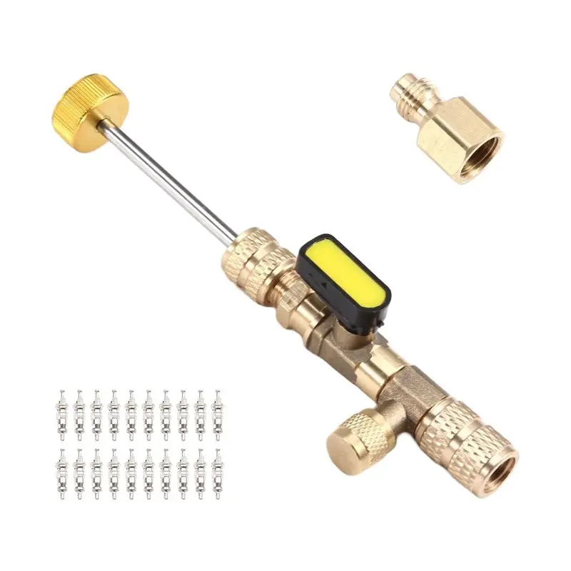 

AT43-Запасный с 20 сердечниками клапанов, инструмент для замены сердечников клапанов — инструмент для удаления сердечника клапана кондиционера, замена хладагента