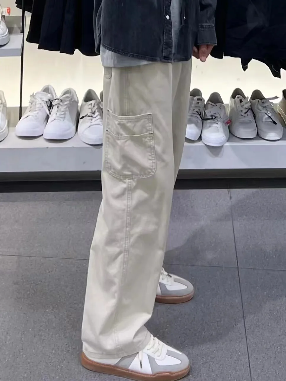 

Vintage Loose Fit Straight Leg Men's Casual Workwear Trousers Japanese y Design High End Feeling Winter Thiened Pants