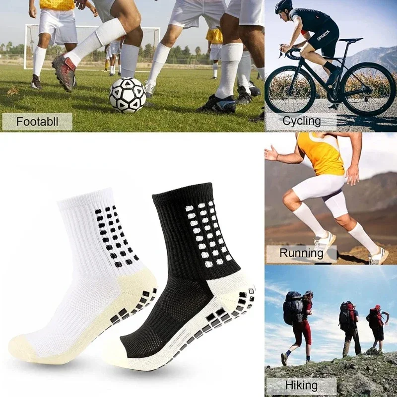 4 Paar neue Anti-Rutsch-Fußballsocken für Herren und Damen, Outdoor-Sport, Grip-Fußballsocken, Antideslizantes de Futbol, geeignet für alle