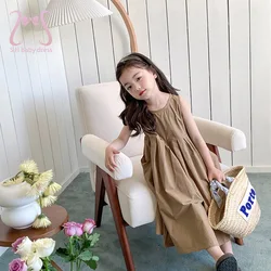 Fashion Girls Cotton Large Skirt Fairy Dress Summer Children's Clothing Kids Sleeveless Korean style Sweet Cool Princess dresses