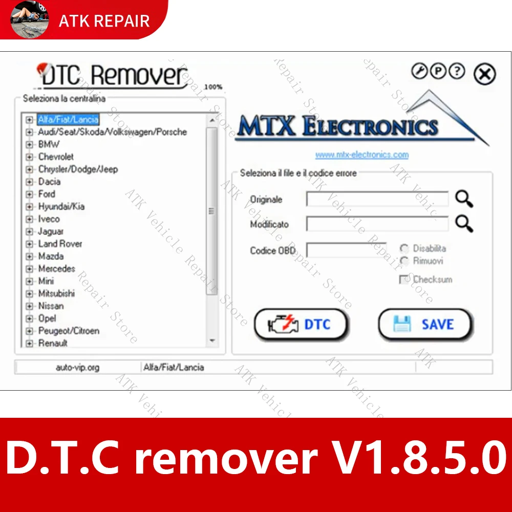 D-T-C remover 2024 for KESS KTAG FGTAONE OBD2 MTX D.T.C software 1.8. Pig with additional keygen+9 ECU software default ECU